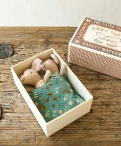 Maileg Baby Mice Twin Toys In Matchbox