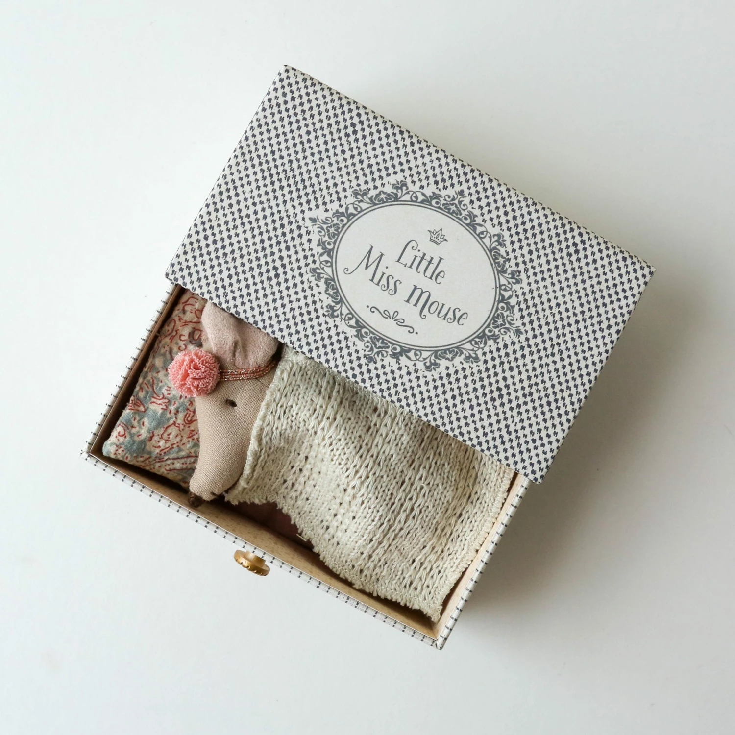 Maileg Little Sister Dance Mouse In Daybed