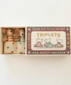 Maileg Baby Mice Triplet Toys In Matchbox