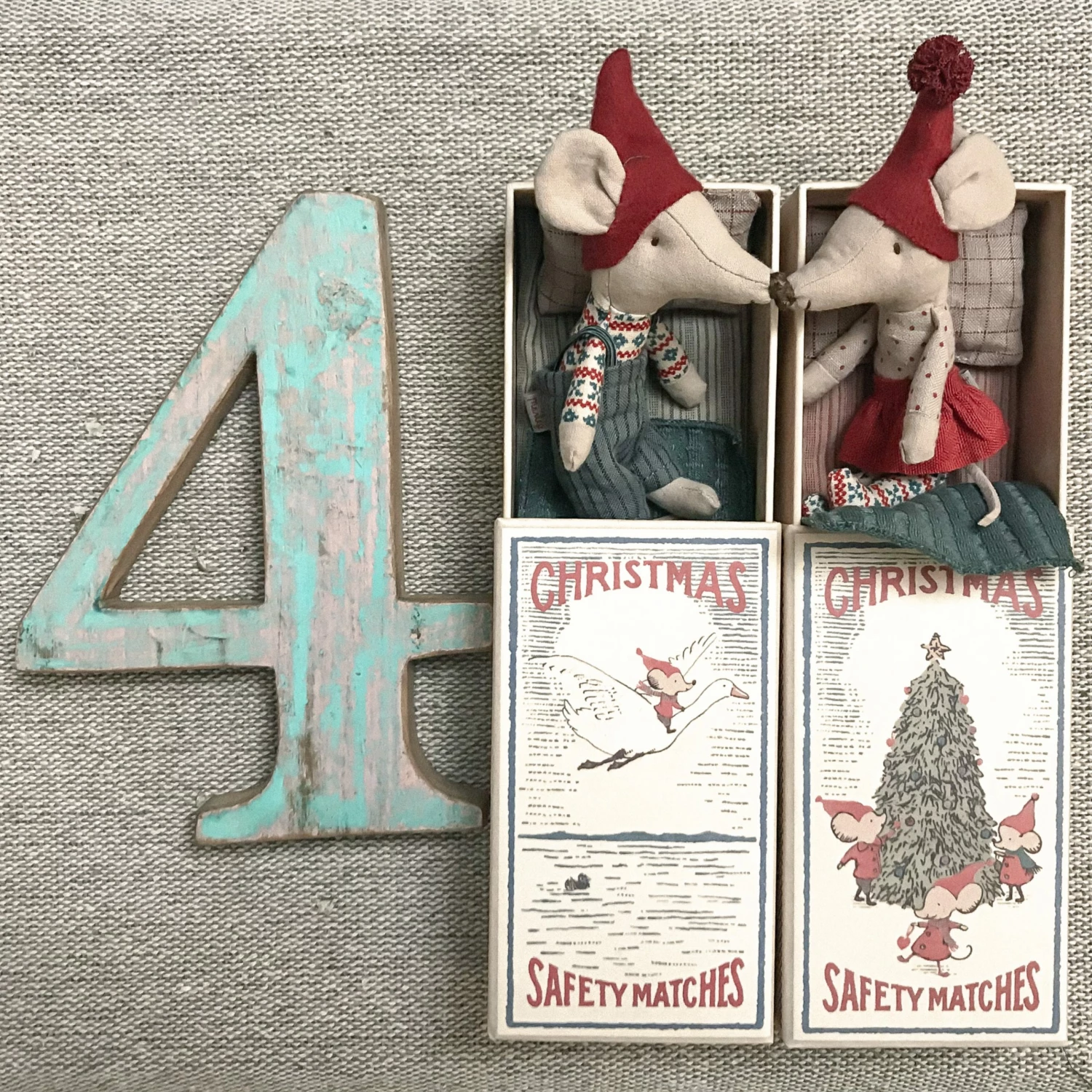 Maileg Christmas Mouse in Matchbox Big Sister