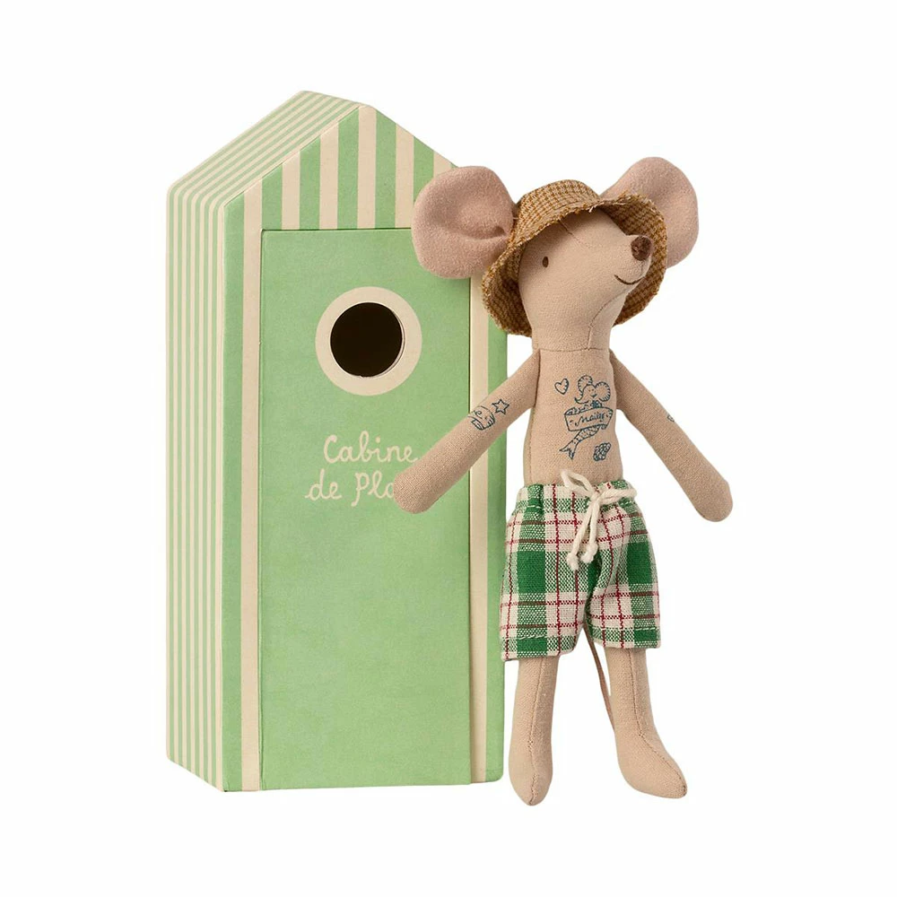 Maileg Beach Mice Dad in Cabin De Plage