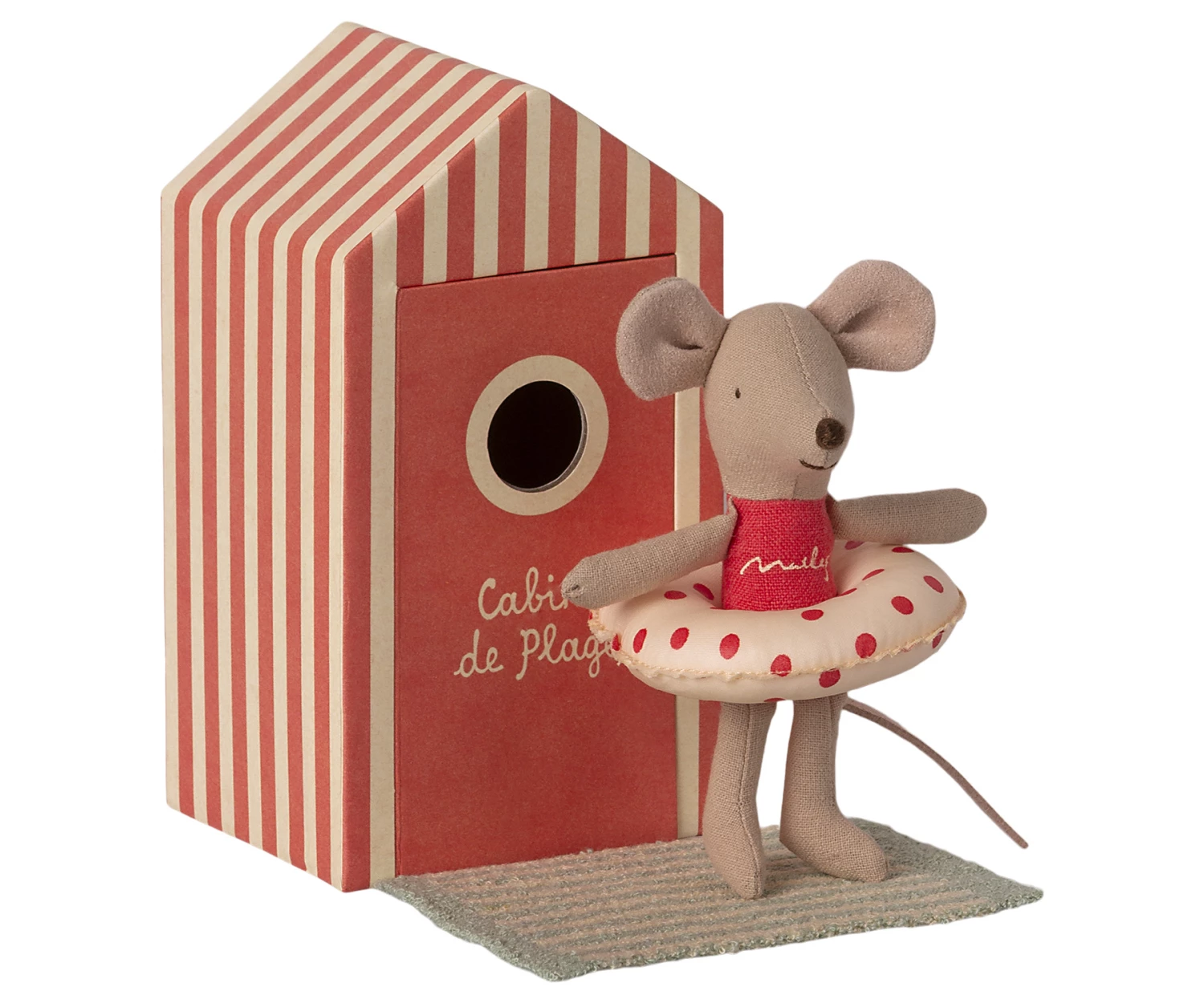 Maileg Beach Mice Little Sister Toy in Cabin De Plage