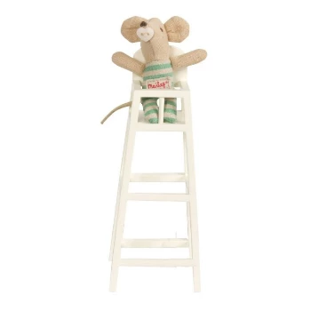 Maileg White Wooden High Chair with Small Carved Heart