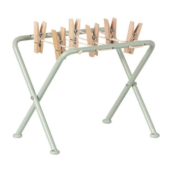Maileg Mint Metal Clothesline with Tongs