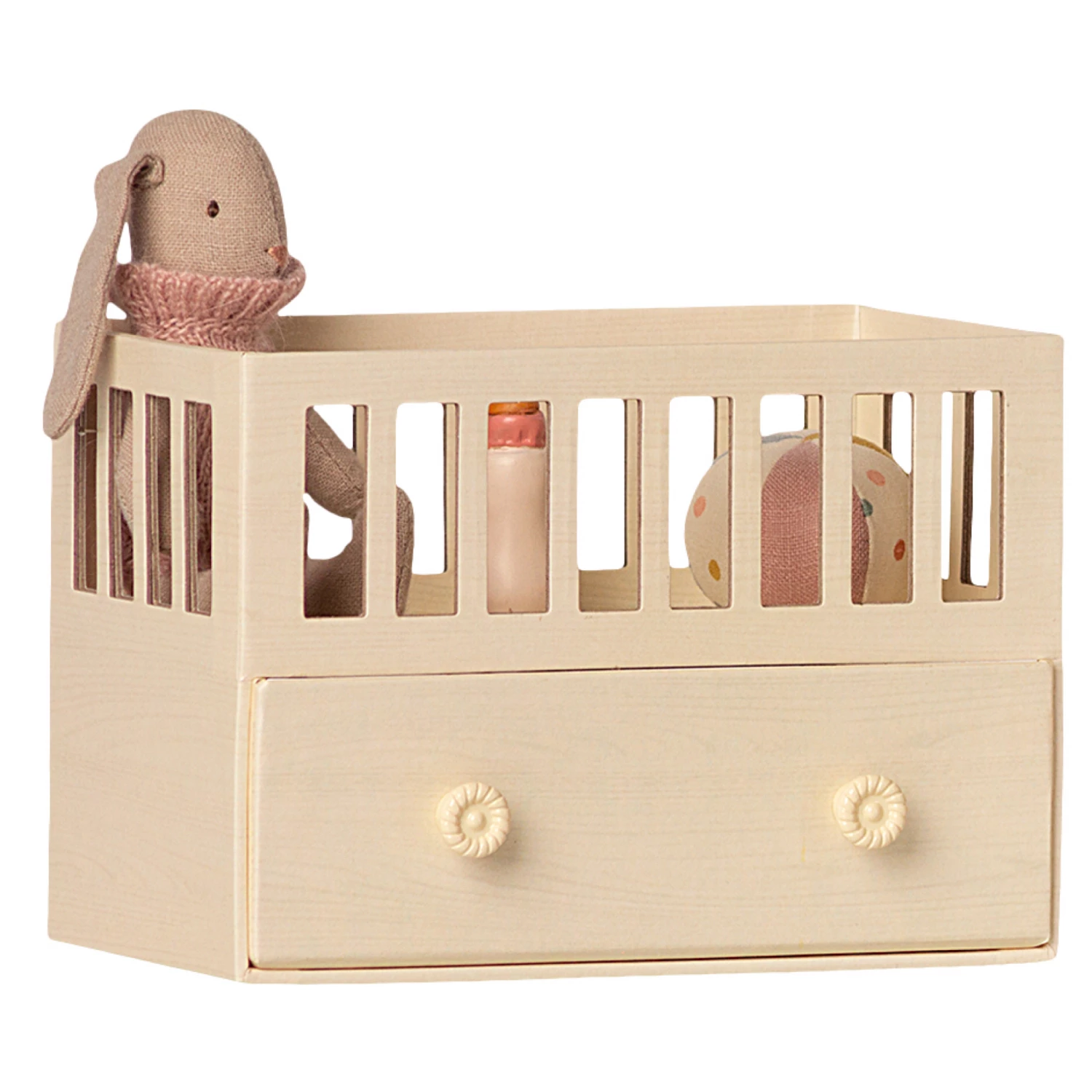 Maileg Baby Room Set with Micro Bunny - Rose Pink