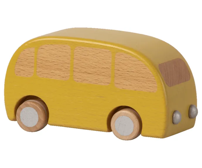 Maileg Yellow Wooden Friction Bus