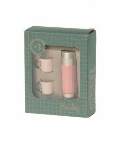 Maileg Thermos And Cups Miniature - Soft Coral