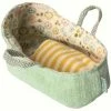 Maileg My Mint Baby Mouse Carry Cot