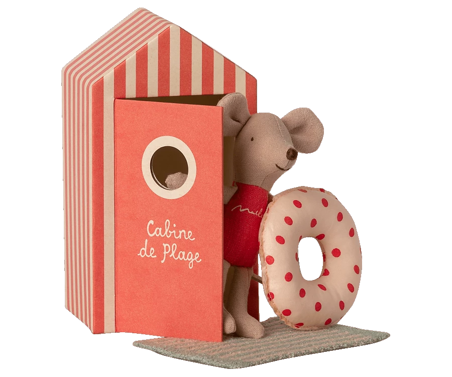 Maileg Beach Mice Little Sister Toy in Cabin De Plage