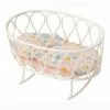 Maileg White Metal Crib with Sleeping Bag