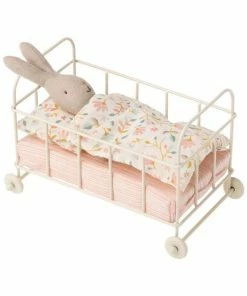 Maileg Baby Cot White Metal Micro