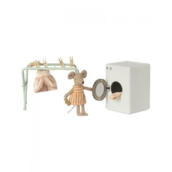 Maileg Mint Metal Clothesline with Tongs