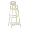 Maileg White Wooden High Chair with Small Carved Heart