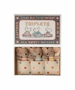 Maileg Triplets, Baby Mice In Matchbox