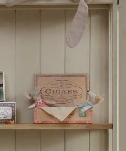 Maileg Mum Dad Mice in Cigar Box Bed