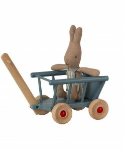 Maileg Vintage Style Wagon for Micro Mice and Rabbits - Blue