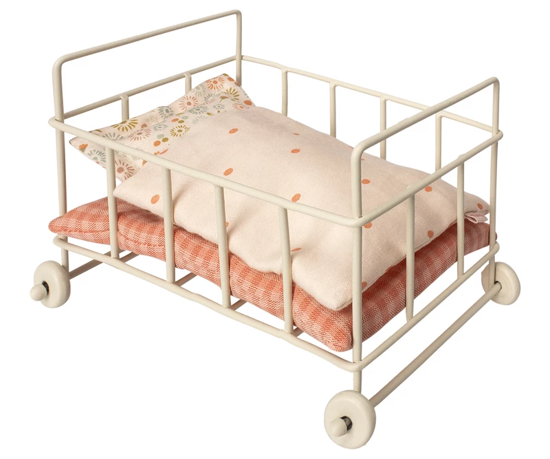 Maileg Metal and Cotton Baby Bed