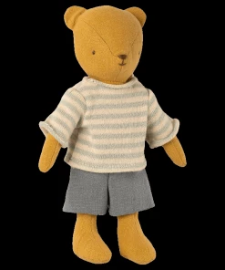 Maileg Light Blue and Natural Shirt and Shorts for Junior Teddy