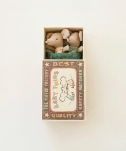 Maileg Baby Mice Twin Toys In Matchbox