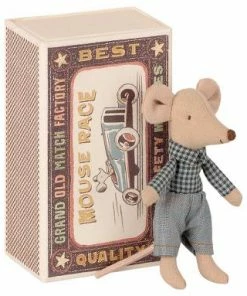 Maileg Little Brother Mouse in Matchbox