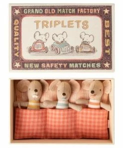 Maileg Baby Mice Triplets In Matchbox