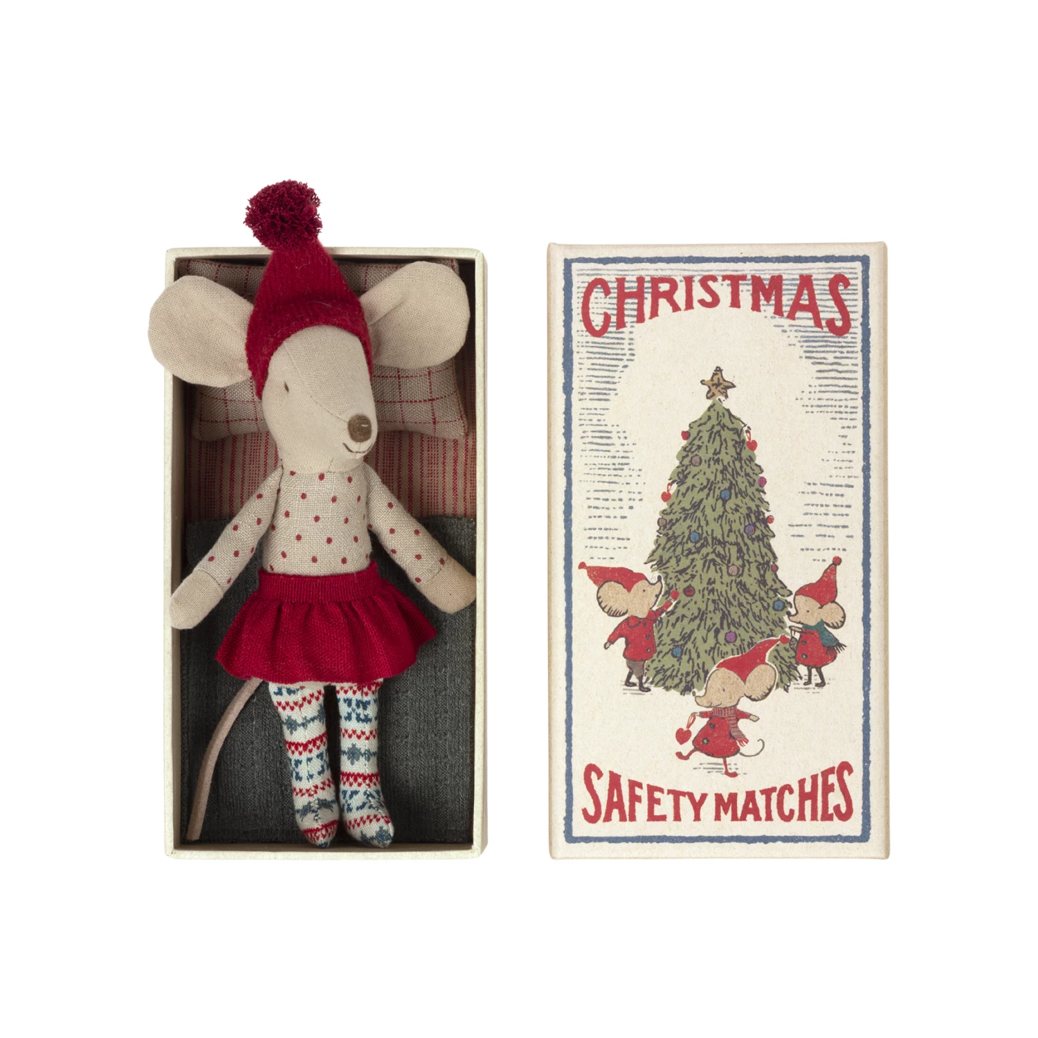 Maileg Christmas Mouse in Matchbox Big Sister