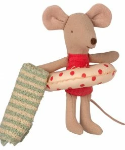 Maileg Little Sister Mouse In Her Beach Cabin Toy
